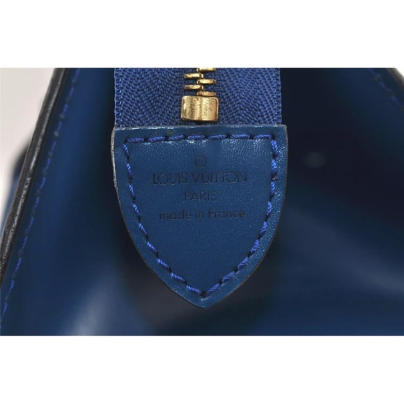Authentic Louis Vuitton Epi Sac Triangle Hand Bag Blue M52095 LV 4183K - Picture 10 of 16